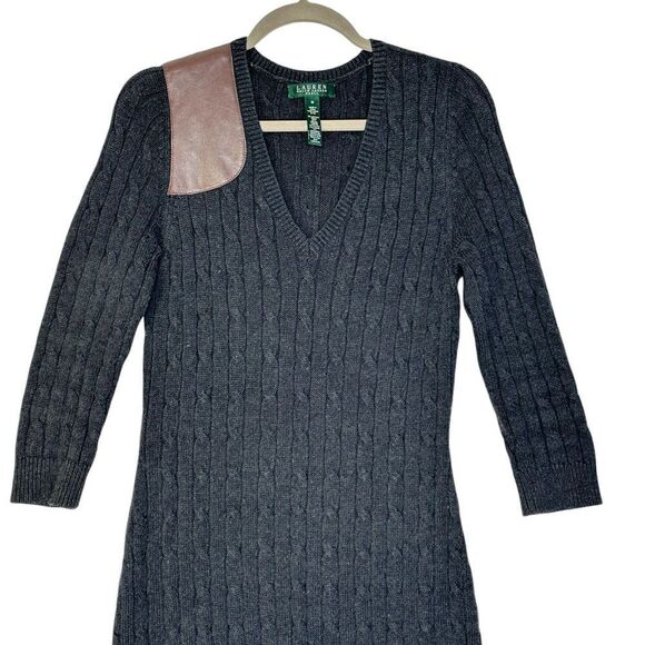 Ralph Lauren Brown Cable Knit Sweater Dress| Size M - Picture 5 of 7